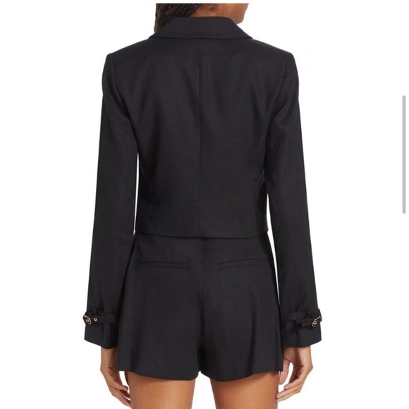 Veronica Beard “Girard” cropped one button linen tailored jacket in black. 6 - Picture 2 of 13